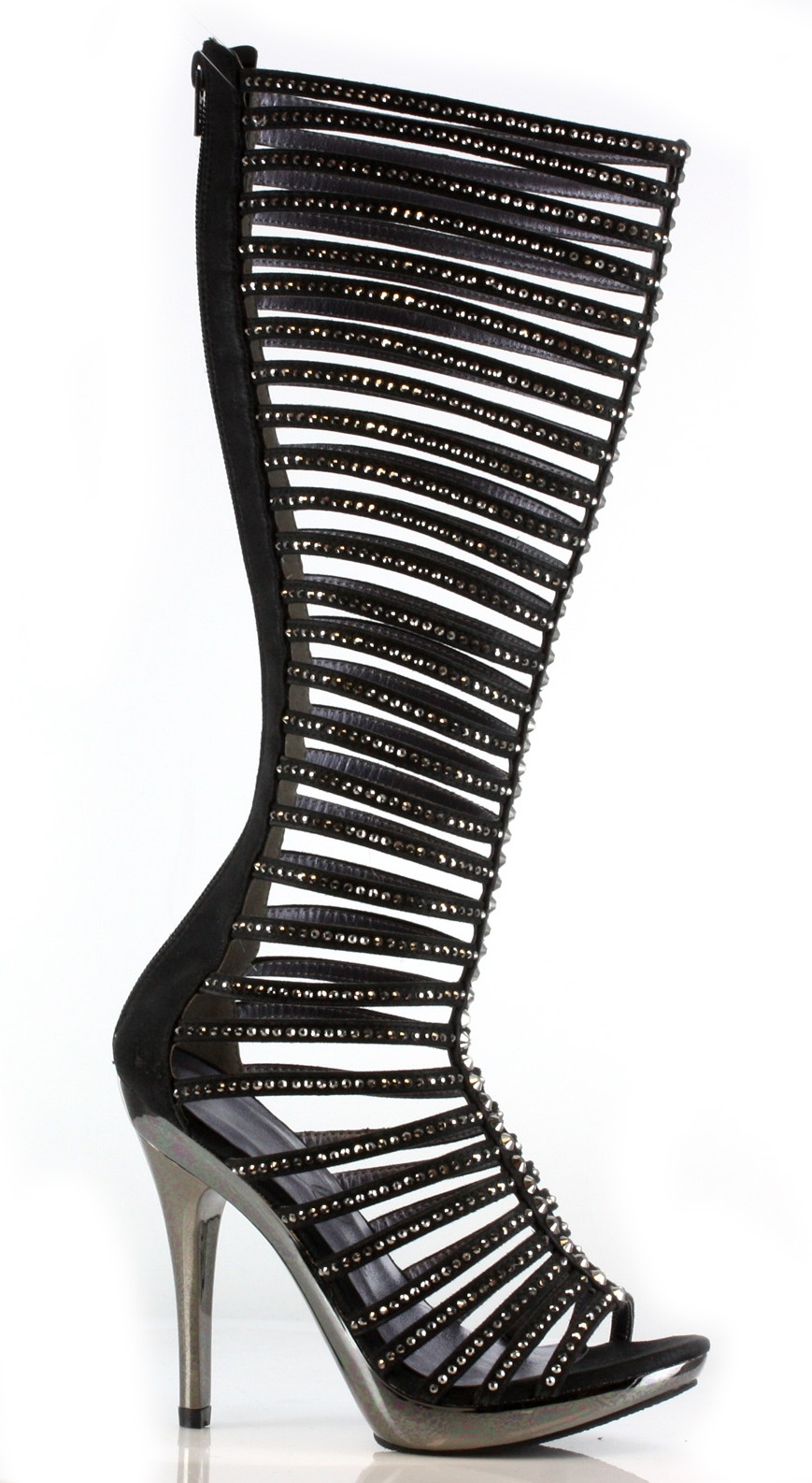 Stella - 5 Inch Heel Strappy Rhinestone Sandal